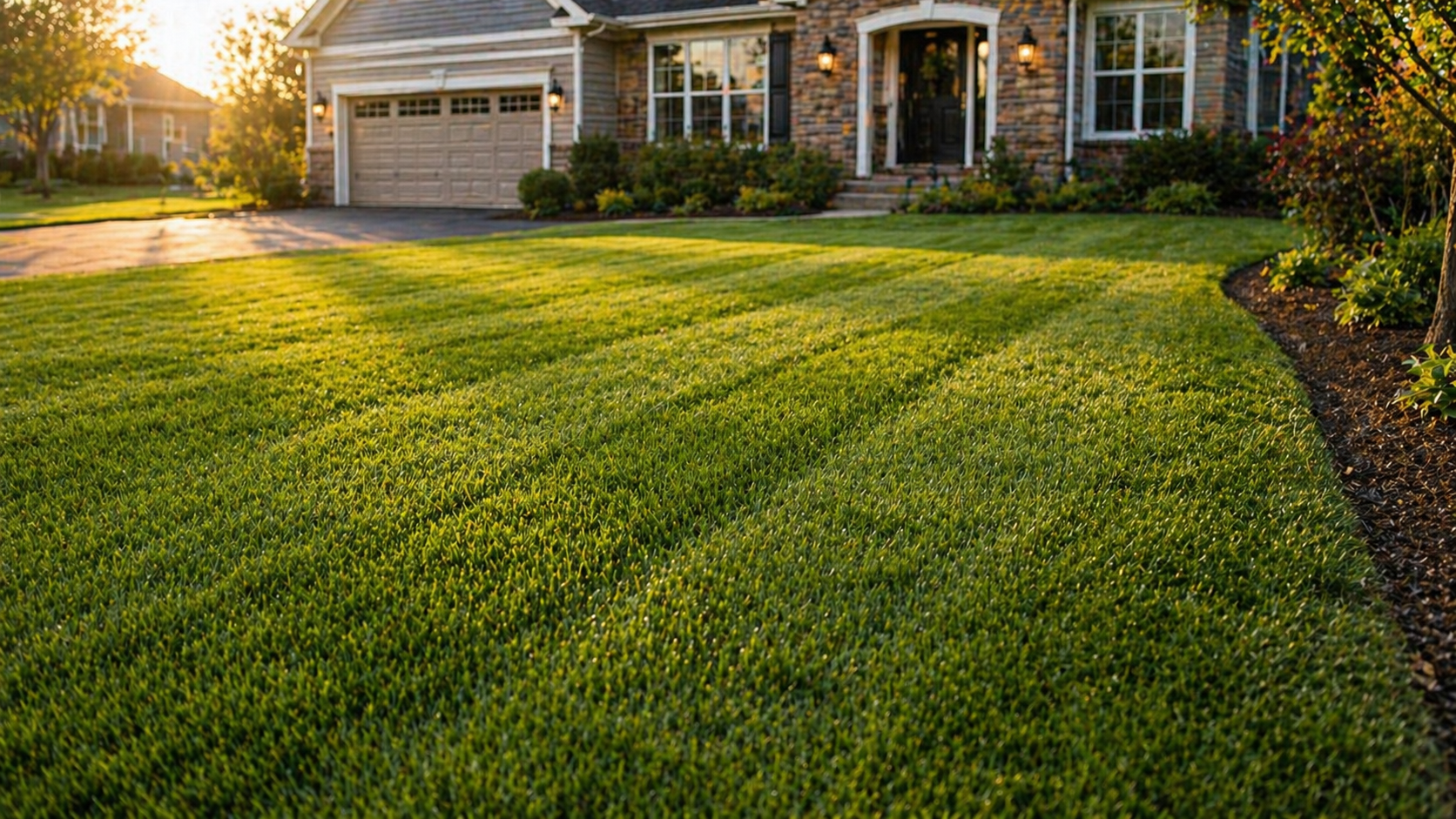 Lawn cutting service on a residential property